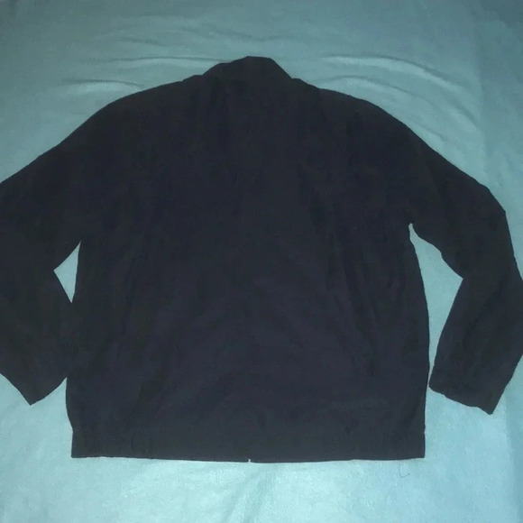 COVINGTON navy blue zip up long sleeve windbreaker jacket with pockets NEW SZ L - Picture 2 of 7